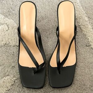 Women's Black Heeled Sandals
